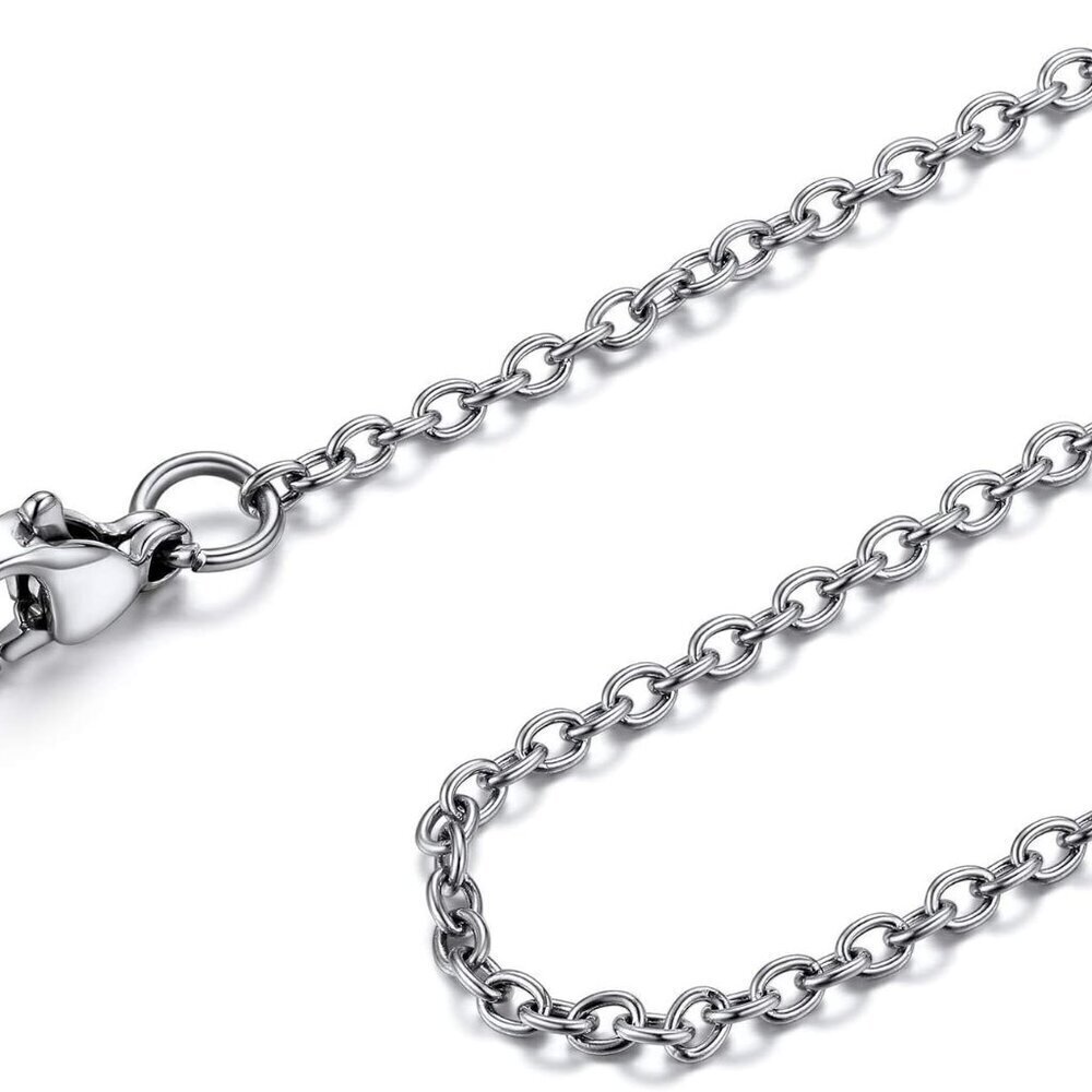 Women's Stainless Steel Chain Necklace 2mm Cable 18 Inch Hypoallergenic